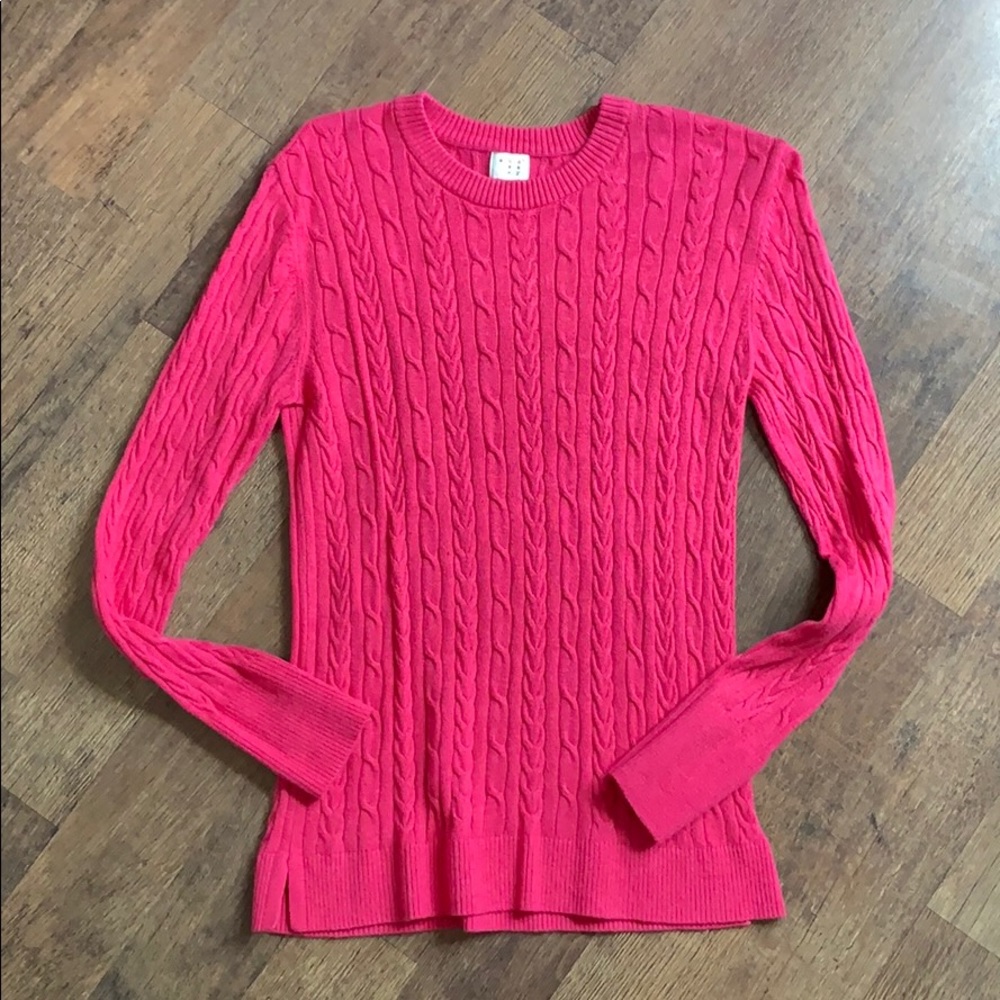 Size small pink cable knit sweater
